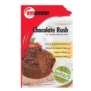 <p>For a low-carb snack on the run…</p>
<p>Only 2.1 grams of carbohydrate per muffin! (Unlike most muffins which have around 40 grams of carbs.)</p>
<ul>
<li>Great as a snack, or served warm for dessert.</li>
<li>Eaten between meals, they can help boost your metabolism.</li>
<li>High in fibre to help keep you regular.</li>
<li>Freeze well, so they make the perfect snack for people on the run.</li>
<li>Wheat and gluten free.</li>
<li>Contains beneficial oils.</li>
</ul>
<p>&nbsp;</p>
<p><em>Serving Suggestions:</em><br />Serve hot from the oven with a dollop of low fat cream for a decedent snack or a sumptuous dessert.<br />Wrap individual muffins in cling wrap and freeze. Grab a frozen muffin as you run out the door for a perfect mid-morning snack. Microwave a frozen muffin on high for 30 seconds to thaw.</p>
<p><em>Ingredients:</em><br />LINSEED MEAL, ALMOND MEAL, WHEY PROTEIN CONCENTRATE, COCOA BEAN DERIVATIVES, DESICCATED COCONUT, PSYLLIUM SEED HUSKS, BAKING POWDER, FLAVOUR, SPICES, SALT, SWEETENER (SUCRALOSE).</p>