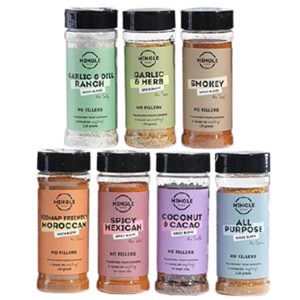 <div class="wrapper">
<div class="product-description rte" itemprop="description">
<p>Mingle seasoning will cut your meal prep time in half with healthy, delicious tasting, good for you seasonings that your friends will be envious of. Great for meal prepping, gym- junkies, and those who follow a strict fitness & healthy regime. Cover all bases in the kitchen with Mingle's full range of natural seasonings!  Simply add to your favourite dish or snack for healthy, tasty flavour without the nasties. </p>
</div>
</div>
<p>&nbsp;</p>
<div class="wrapper">
<div class="product-description rte" itemprop="description">
<ul>
<li><strong>Moroccan FODMAP Friendly </strong>Seasoning</li>
<li><strong>Garlic & Dill Ranch</strong> Seasoning</li>
<li><strong>All-Purpose </strong>Seasoning</li>
<li><strong>Coconut & Cacao</strong> blend</li>
<li><strong>Smokey</strong> Seasoning</li>
<li><strong>Spicy Mexican</strong> Seasoning</li>
<li><strong>Garlic and Herb</strong> Seasoning</li>
</ul>
<p><br />Also please note: Our Mingle bottles are BIG! They are 3 times the size of a usual generic seasoning bottle. This means you can shake, shake, shake every day! </p>
<h5>OUR SEASONINGS ARE:</h5>
<p>- Vegan<br />- Keto Friendly<br />- Preservative Free <br />- Low in salt </p>
</div>
</div>
<div class="wrapper tabs-wrapper productTabsWrapper">
<div class="product-tabs"><br />
<div class="rte tab-content tab-content-0 current">
<p>&nbsp;</p>
</div>
</div>
</div>