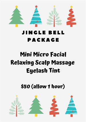 <p><strong>Christmas Package 1</strong></p>
<p>Mini Microdermabrasion Facial</p>
<p>Relaxing Scalp Massage</p>
<p>File and Polish Toes or Fingers</p>
<p>$50 ( allow 1 hour)</p>