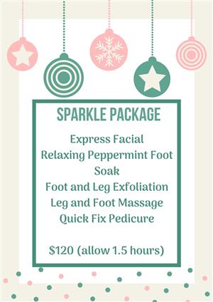 <p><strong><b>Christmas Package 2</b></strong></p>
<p>Eyebrow Wax</p>
<p>Eyelash Lift and Tint to enhance those</p>
<p>beautiful Lashes</p>
<p>Mini Eye Treatment to hydrate, relax and</p>
<p>soothe tired eyes</p>
<p>$100 (allow 1.5 hours)</p>
<p> </p>