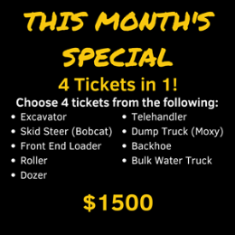 4 in 1 Earthmoving Deal: Excavator, Skid Steer (Bobcat), Front end Loader, Roller