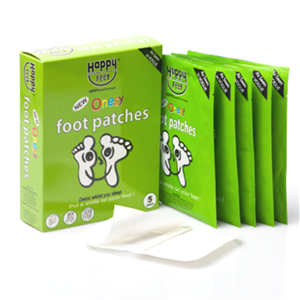 <p class="fontplugin_fontid_15972_gothic" align="center" style="text-align: left;">Foot patches are a simple non-invasive and natural way to detox the body. They simply warm up and stimulate the soles of your feet whilst you sleep.</p>
<p class="fontplugin_fontid_15972_gothic" align="center" style="text-align: left;">In traditional Chinese medicine the feet are regarded as your “second heart” and a mirror of internal health. During the day, when you’re standing up and moving about, gravity pulls toxins down towards the feet. Foot patches are designed around this principle.</p>
<p class="fontplugin_fontid_15972_gothic" align="center" style="text-align: left;">The all-natural dry ingredients in the Foot Patches adhere like a big Band-Aid to the soles of the feet.</p>
<p class="fontplugin_fontid_15972_gothic" align="center" style="text-align: left;">Simply place one to six patches on the body at bedtime. You might be surprised to find that a clean, white patch can become soggy, wet and black after 8-12 hours of use. Not limited to your feet, try happy feet on other parts of the body such as sore shoulders and back. </p>
<p><strong>Ingredients: </strong>Ionic tourmaline minerals, chitosan, vitamin C, ginger, eucalyptus leaf, powdered pearl shell, starch, tree sap vinegar and bamboo sap</p>