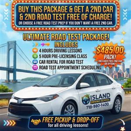 Driving School A FALL SALE - A 4 LESSON ULTIMATE ROAD TEST PACKAGE- INCLUDES FREE 2ND CAR FOR ROAD TEST + FREE 2ND APPOINTMENT