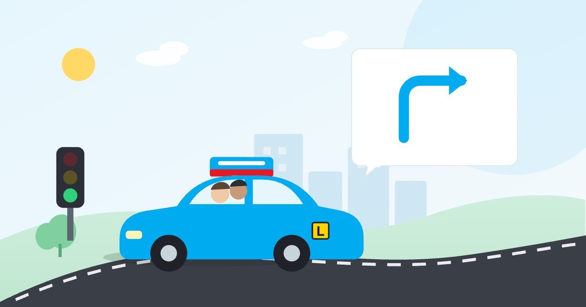Illustration: A hook turn at a city intersection