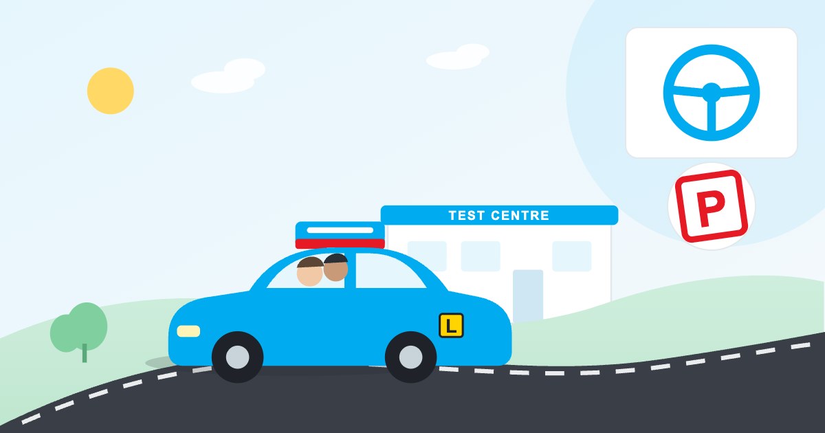 Illustration: Using the instructor's dual-control car for the driving test