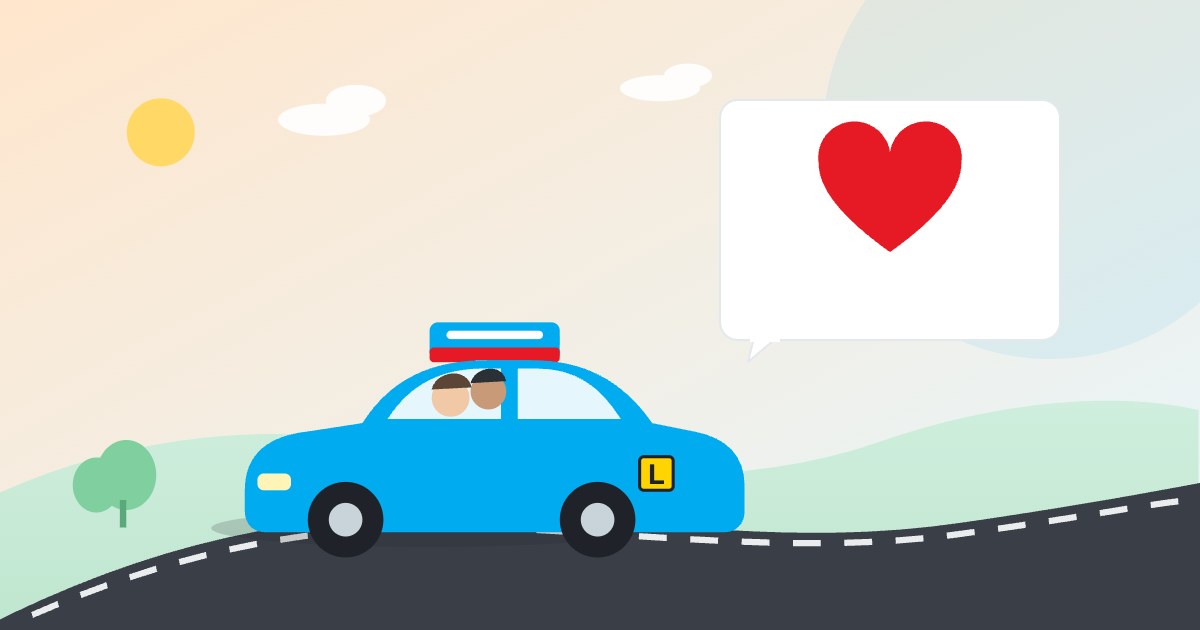 Illustration: Managing driving anxiety with a calm, supportive instructor
