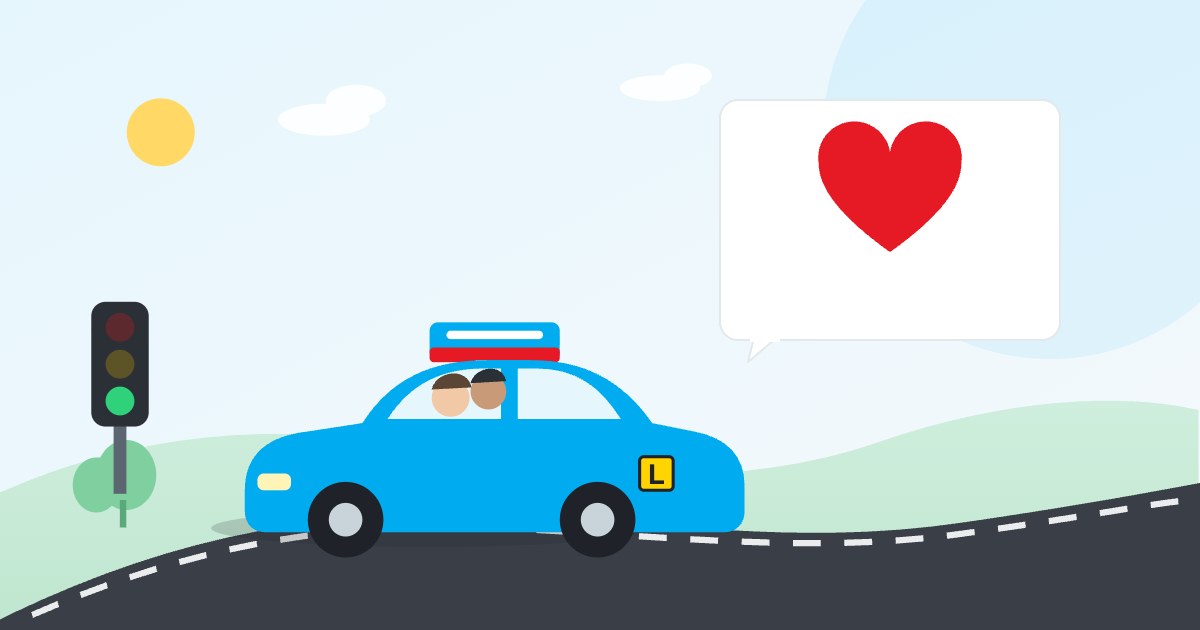 Illustration: Feeling at ease during a first driving lesson