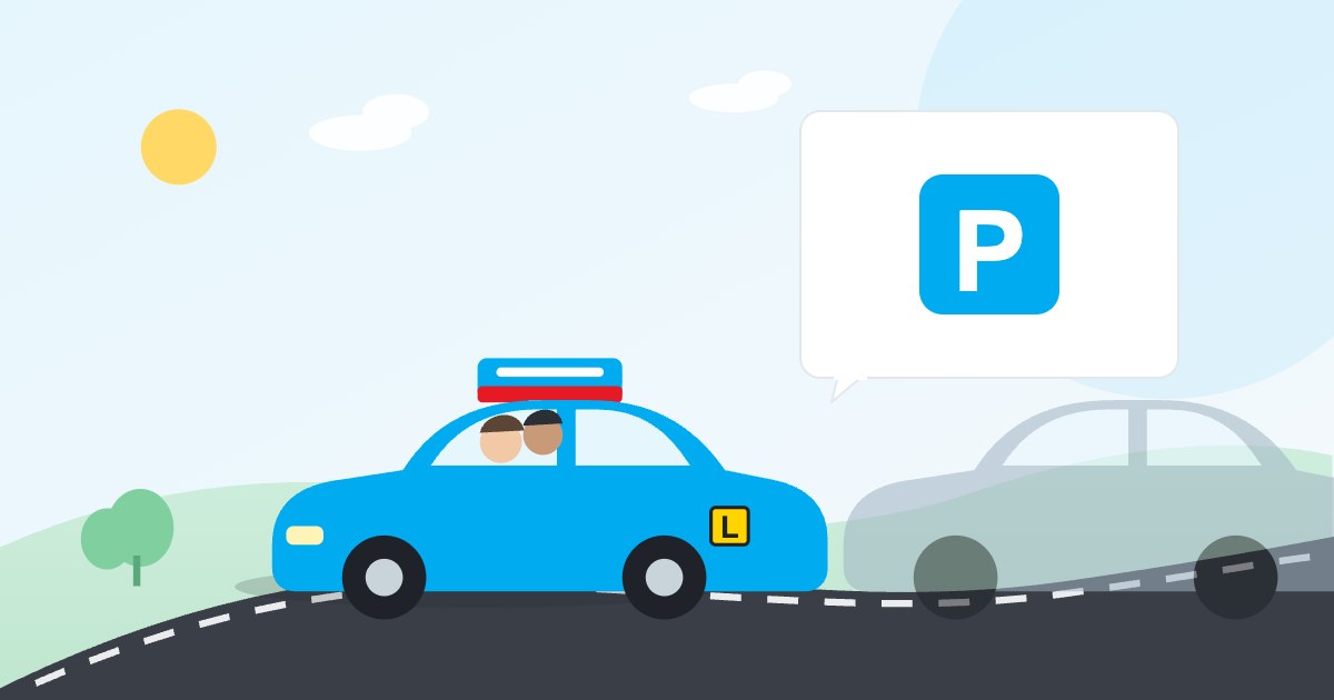 Illustration: Reverse parking into a space
