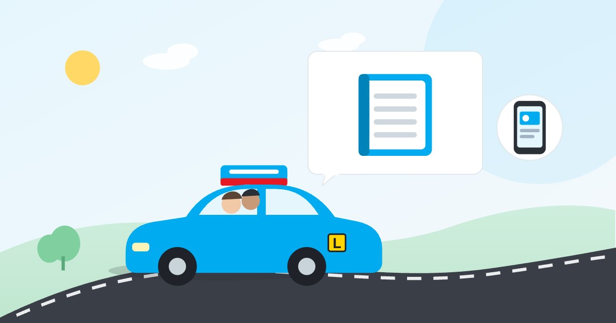 Illustration: Learner driver log book and log book app