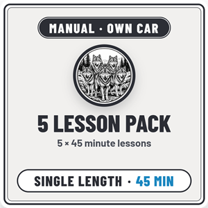 Driving School Manual Lessons - 5 x 45 Minute Manual Lesson Pack (Own Car) at WolfGang's Driving School