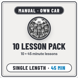 Driving School Manual Lessons - 10 x 45 Minute Manual Lesson Pack (Own Car)