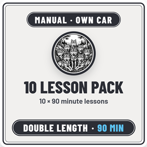 Driving School Manual Lessons - 10 x 90 Minute Manual Lesson Pack (Own Car) at WolfGang's Driving School