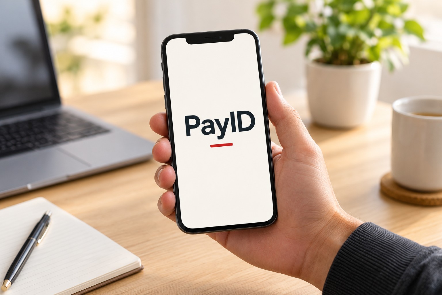 Smartphone displaying PayID for a bank transfer