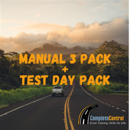 Driving School Manual Lessons + Test - Manual Lesson 3 Pack + Test Day Package