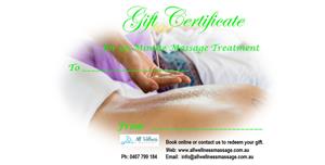 Massage Clinic Gift Certificate - Gift Certificate 75 Min Massage at All Wellness Massage