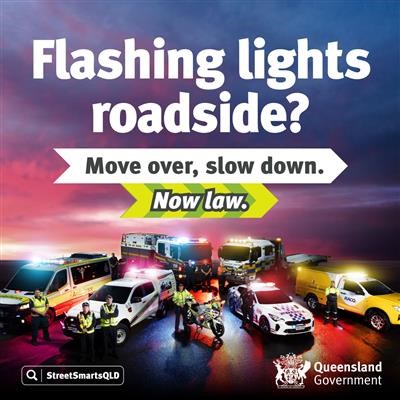 Slow down for parked emergency vehicles with lights on