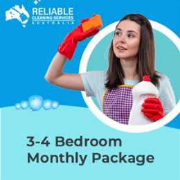 Cleaning and Maintenance Residential Cleaning Packages - 3-4 Bedroom Monthly Residential Package