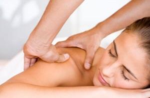 A woman enjoying massage therapy in Ipswich