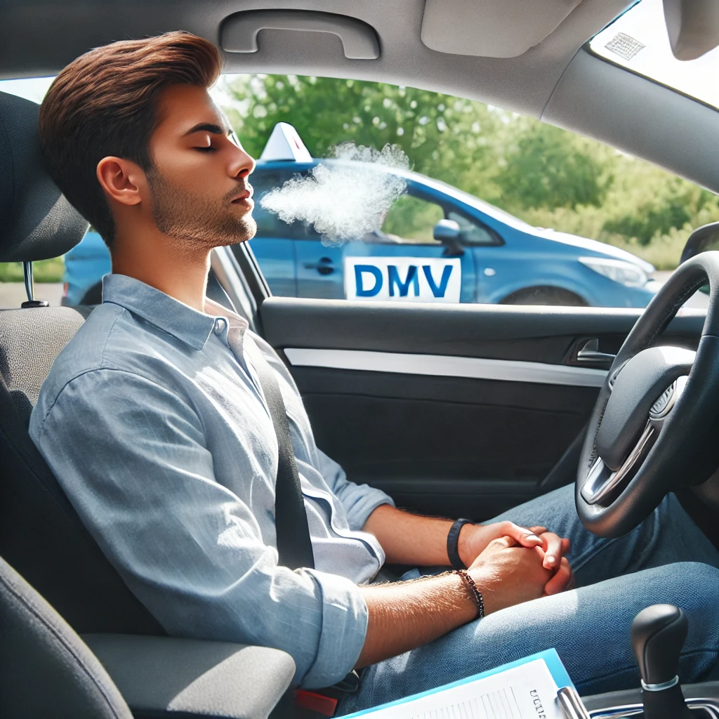 How to stay calm during your driving test: student practicing with an instructor