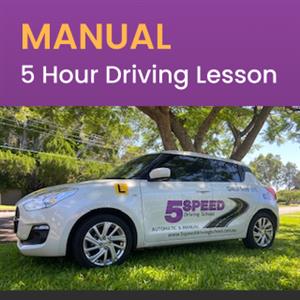 Driving School Packages - Manual 5 Hour Pack at 5 Speed Driving School