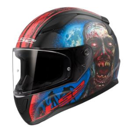 Driving School Road Helmets - LS2 FF353 Rapid II Zombie - Matte Black / Red / White 06