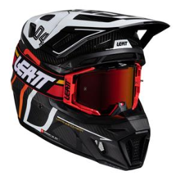 Driving School Off Road Helmets - Leatt 2025 9.5 Helmet Kit - Carbon / White