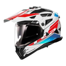Driving School Adventure Helmets - LS2 MX702 Pioneer II Namib - White / Red / Blue 06