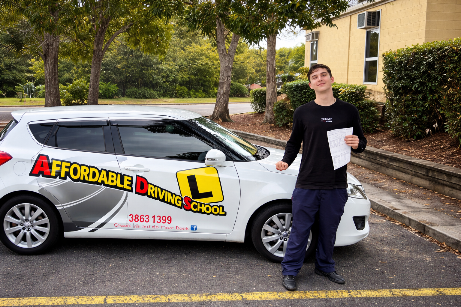 Learner driver navigating unsealed roads in England Creek