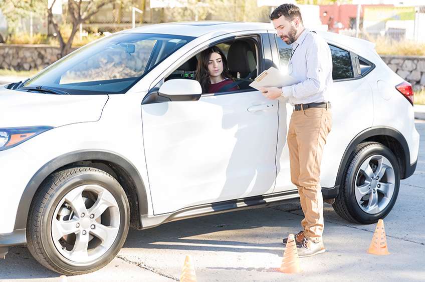 Happy student studies in a classroom session.