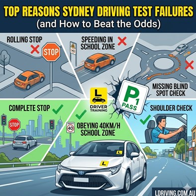 Top Reasons for Driving Test Failures in Sydney | L Driver Training School