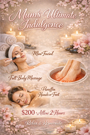 Salon, Barber & Beauty Shops Treatment Gift Vouchers - Mums Ultimate Indulgence Package at Bay Harmony Skin & Body
