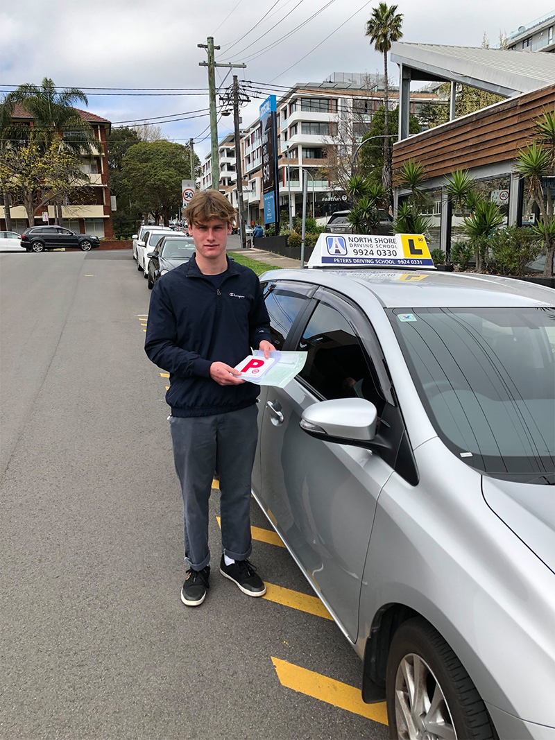 Learner driver preparing for NSW driving test with North Shore Driving School
