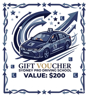 Driving School Value Gift Voucher - 200$ Value Gift Car Voucher at Sydney Pro Driving School