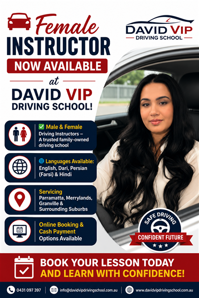 Ladies Driving Instructor – Merrylands, Parramatta, and Granville