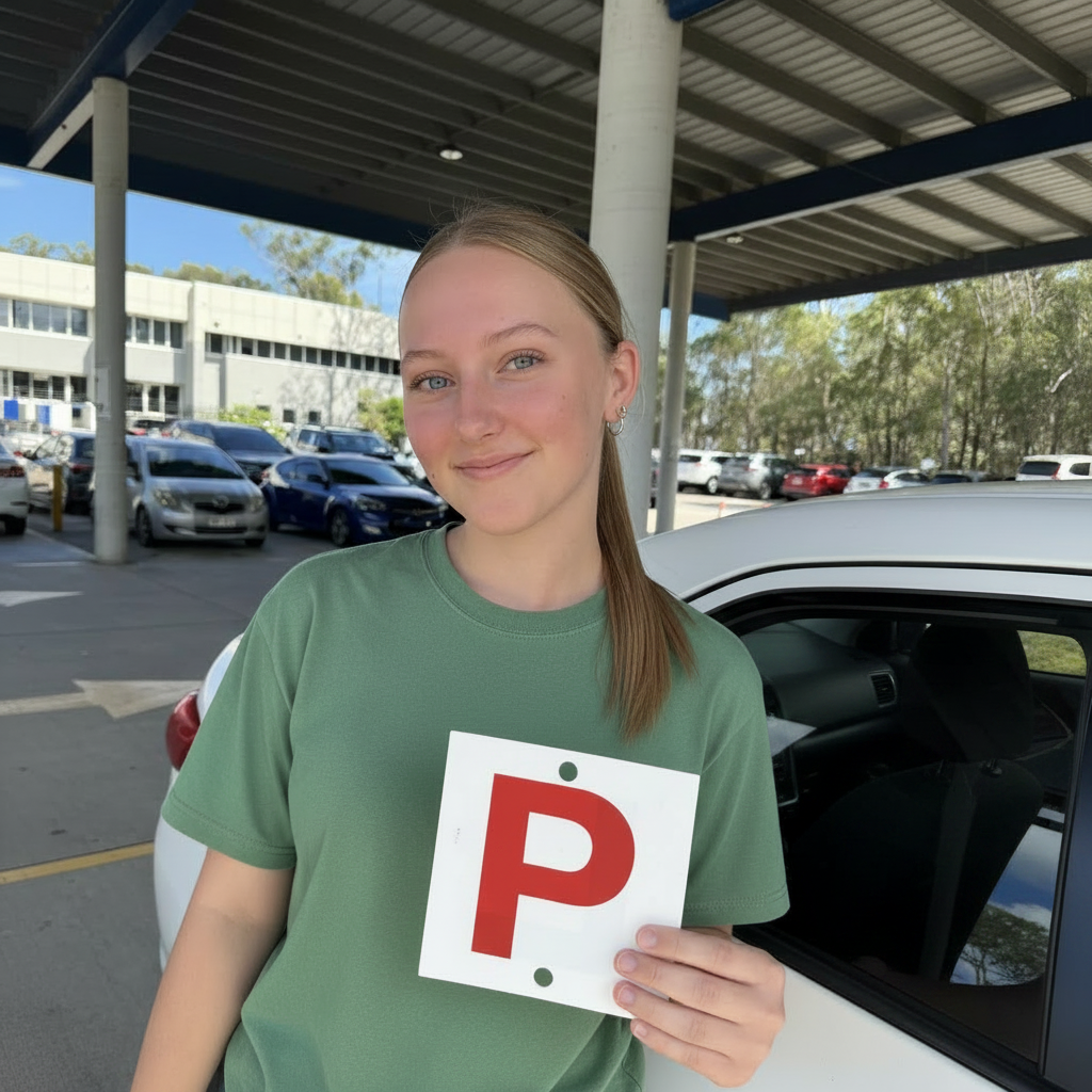 Girl with P Plate