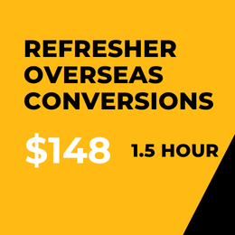 Driving School Packages - Refresher & Overseas Conversions Lesson 1.5 Hours