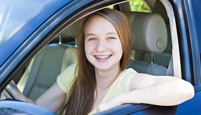 Happy student preparing for her Road Test on an AAA Confidence Course.