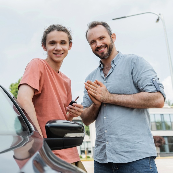 Parent and child conducting the Massachusetts Driver Education Program.