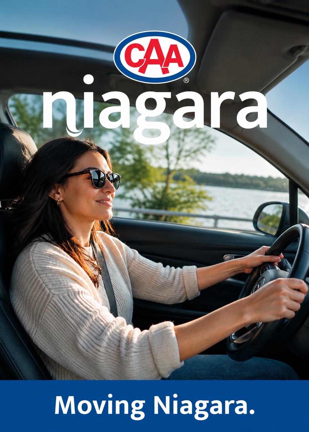 Woman driving confidently