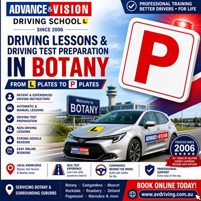 Professional Driving Test Preparation in Botany | Advance & Vision Driving School