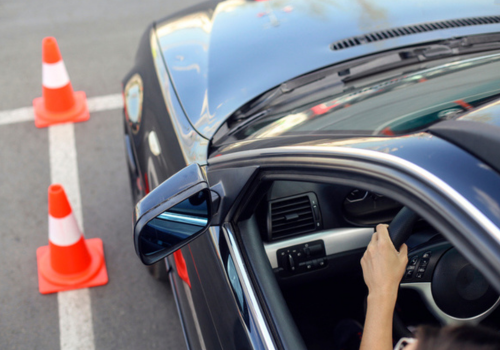 Parallel parking test practice