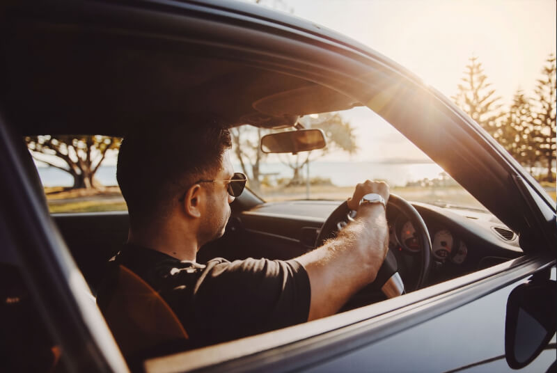 Happy driving student