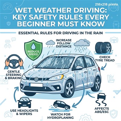 Wet Weather Driving: Key Safety Rules Every Beginner Must Know