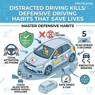 Distracted Driving Kills: Defensive Driving Habits That Save Lives