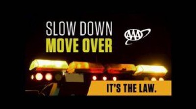 Slow Down, Move Over campaign graphic supporting first responder safety.