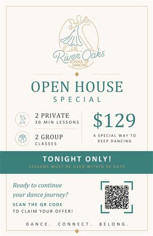 Other Services Private Lessons - Open House Special at River Oaks School of Dancing