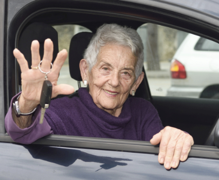 Driver keeping both hands on the steering wheel while driving on an open highway