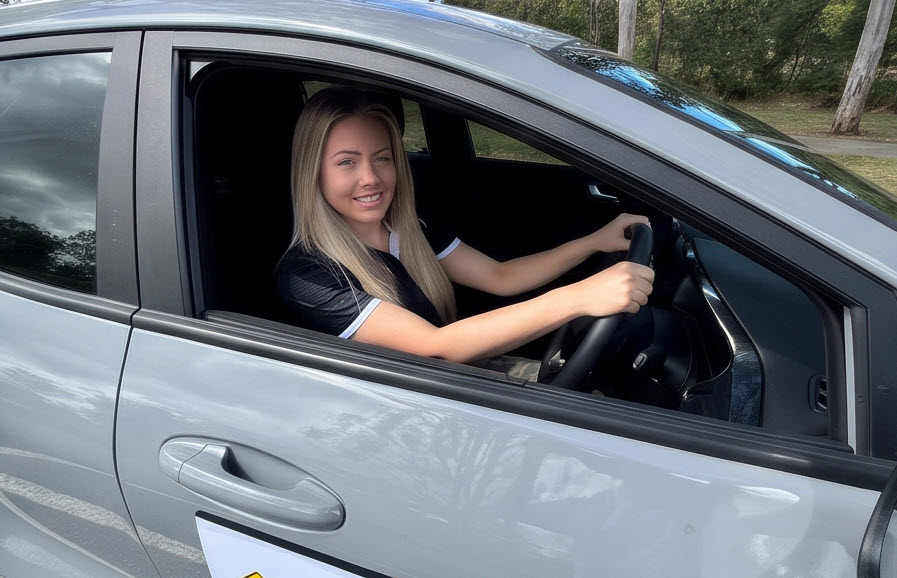 Sarah at the wheel of the Coastwide automatic Ford Puma