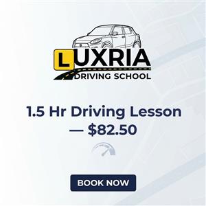 Driving School Automatic Lessons - 1.5 Hr Driving Lesson — $82.50 at Luxria Driving School