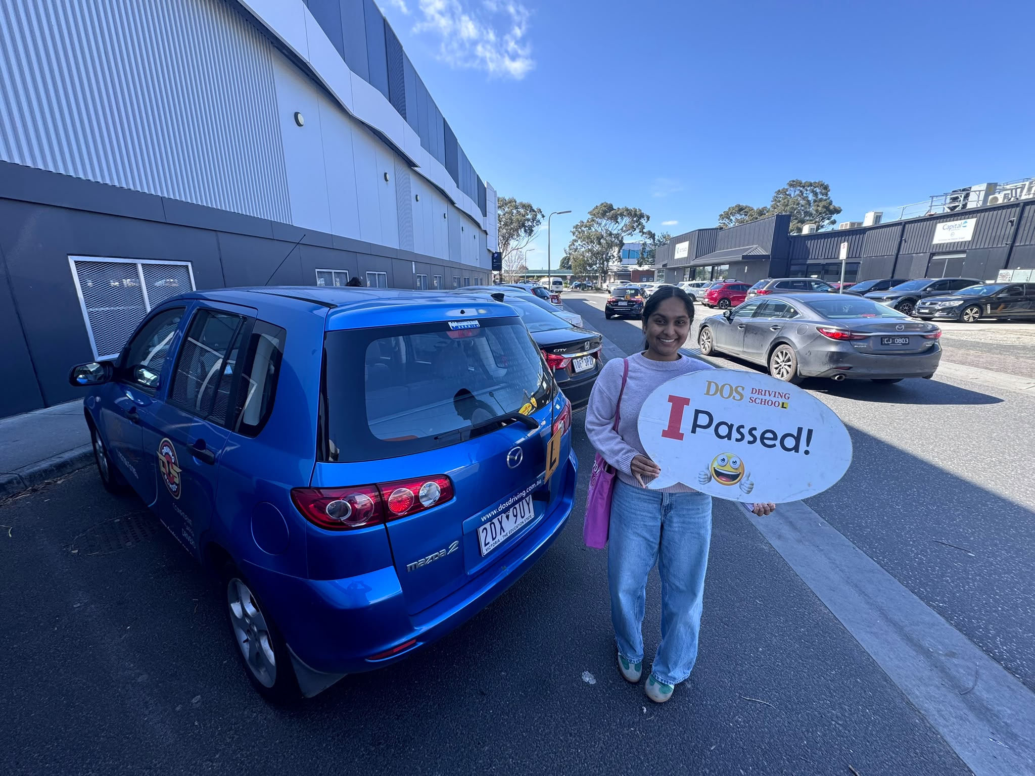DOS Driving School student after passing a driving test in Pakenham